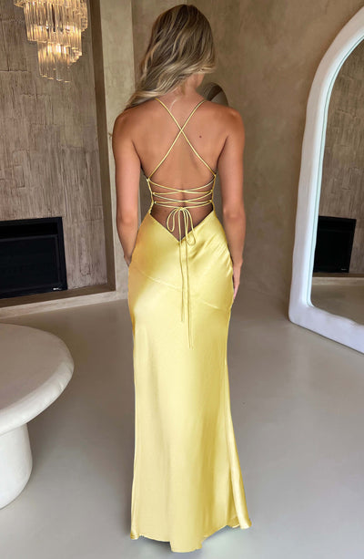 Natalie - Satiniertes Maxikleid