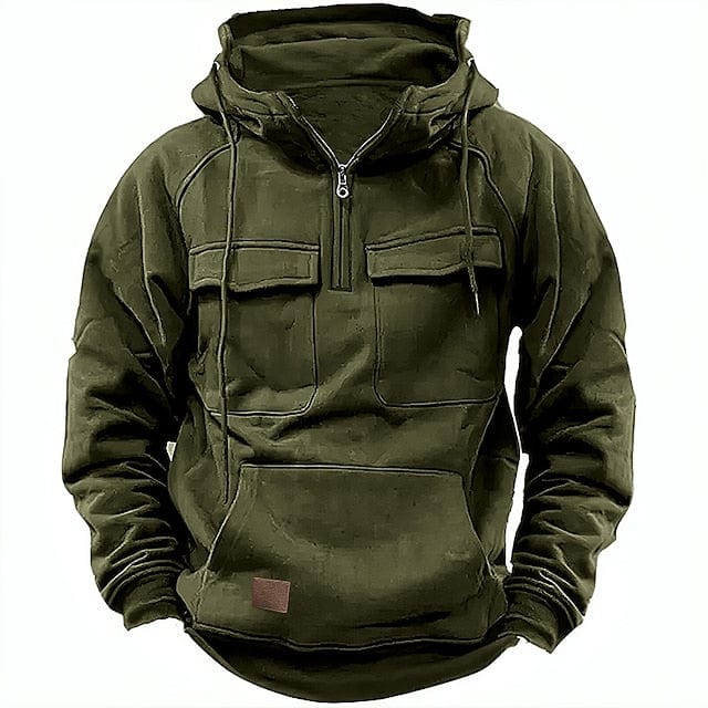 Lässiger Zip-up Hoodie mit Tasche für Männer