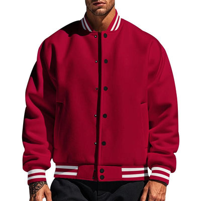Lässige Herren-Baseballjacke mit Stehkragen