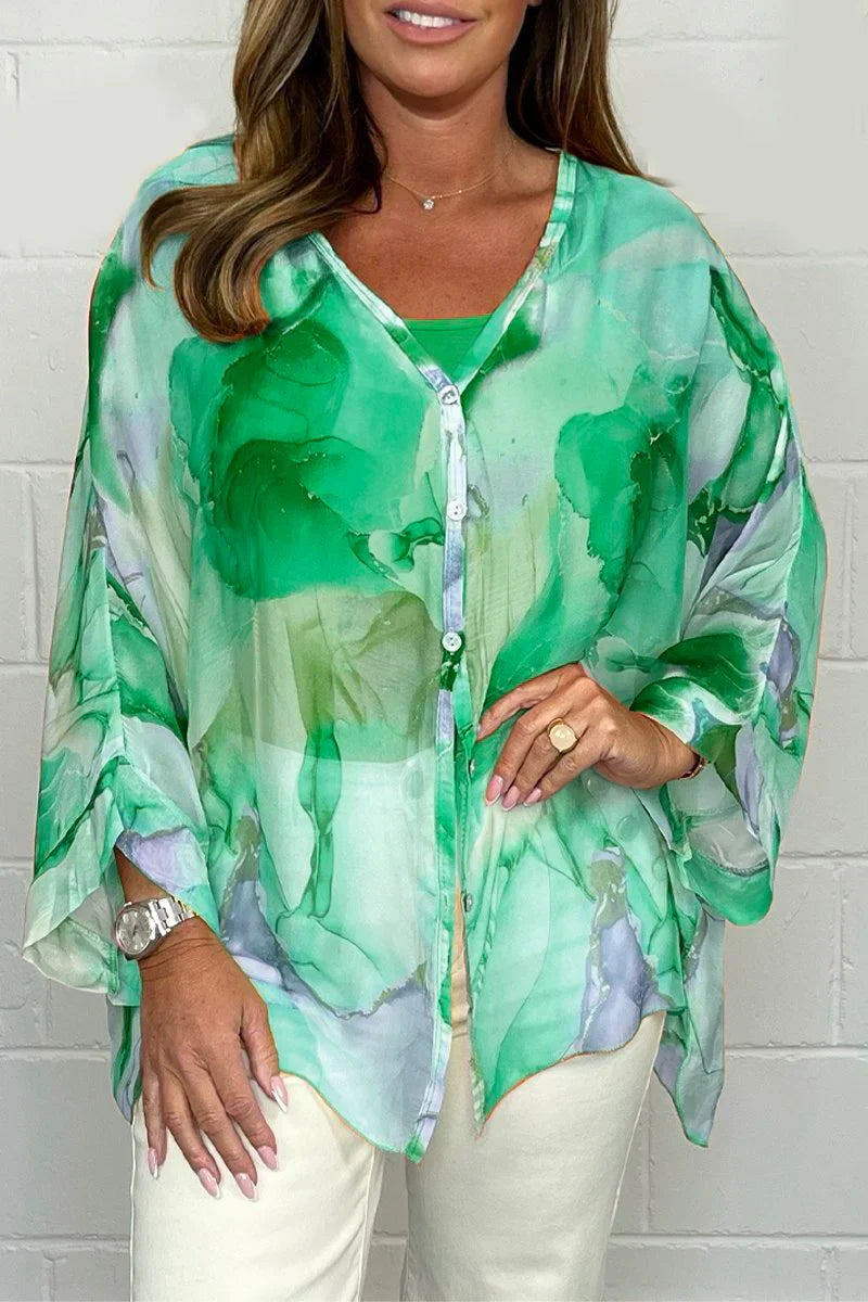 Aretusa® | Geblümte Button-Down-Bluse