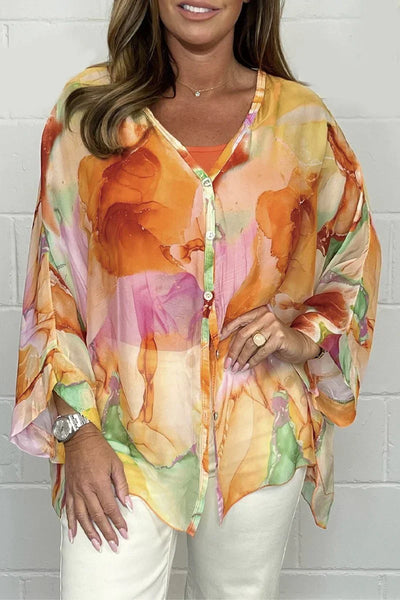Aretusa® | Geblümte Button-Down-Bluse