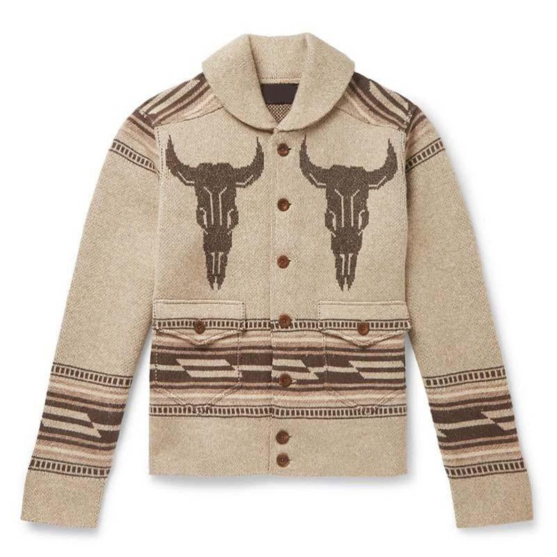 Vintage-WinterStrickjacke für Männer