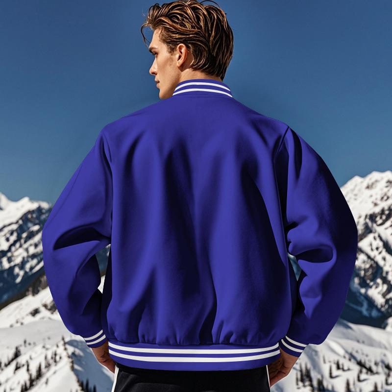 Lässige Herren-Baseballjacke mit Stehkragen