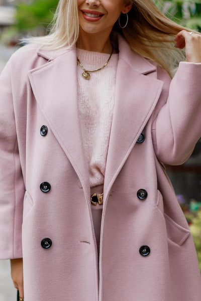 Langer Mantel | Doppelreihiges Design | Eleganter Stil