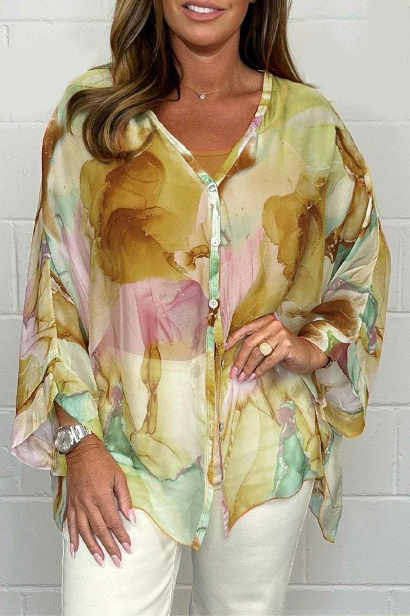 Aretusa® | Geblümte Button-Down-Bluse