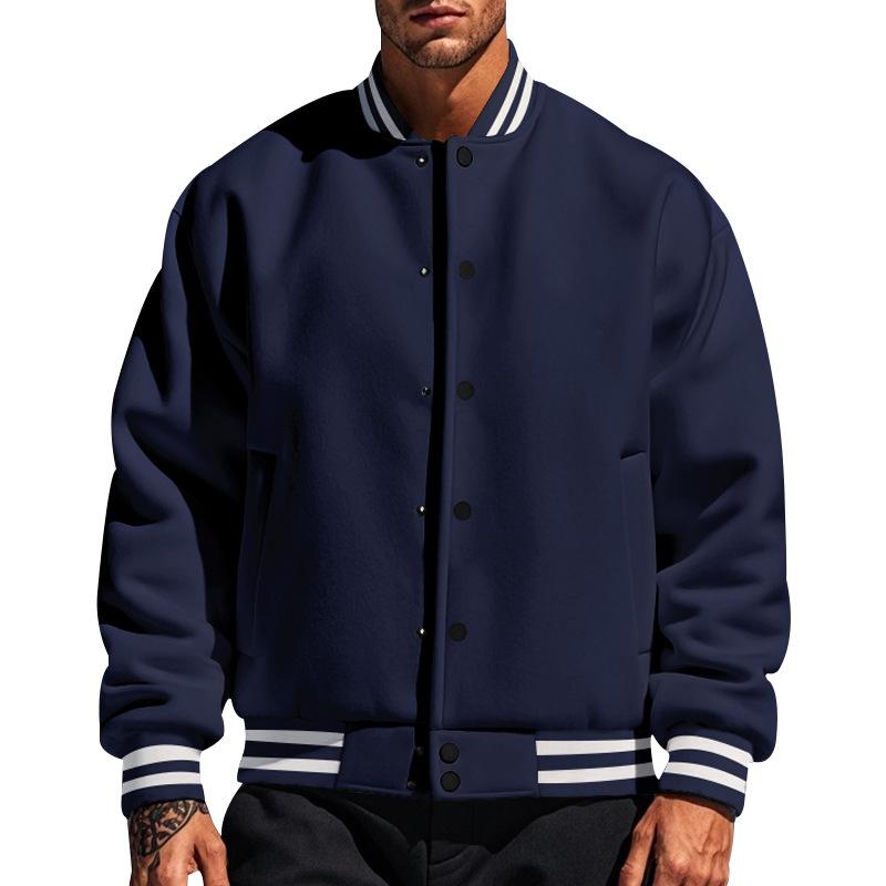 Lässige Herren-Baseballjacke mit Stehkragen