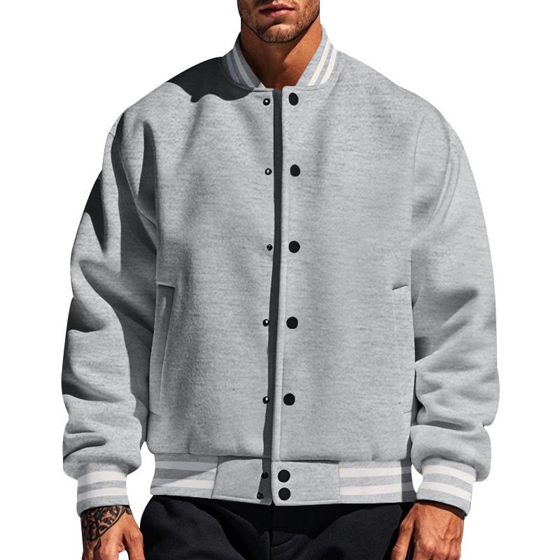 Lässige Herren-Baseballjacke mit Stehkragen