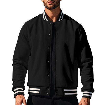 Lässige Herren-Baseballjacke mit Stehkragen