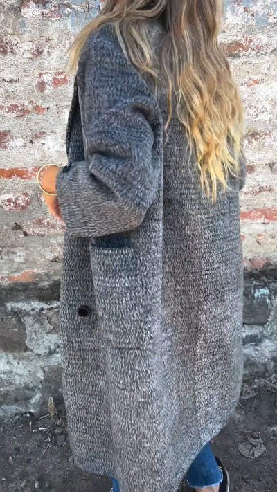 Langer Wollmantel | Doppelreihiger Schnitt | Zeitlose Eleganz