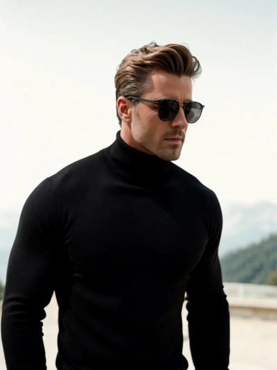 Klassischer warmer Herrenpullover | Rollkragen