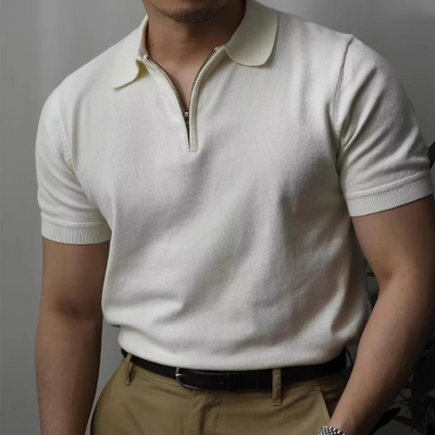 Klassisches Herren-Poloshirt mit Reißverschluss | Kurzarm