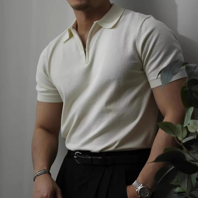 Klassisches Herren-Poloshirt mit Reißverschluss | Kurzarm