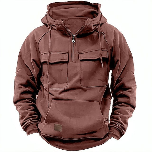 Lässiger Zip-up Hoodie mit Tasche für Männer