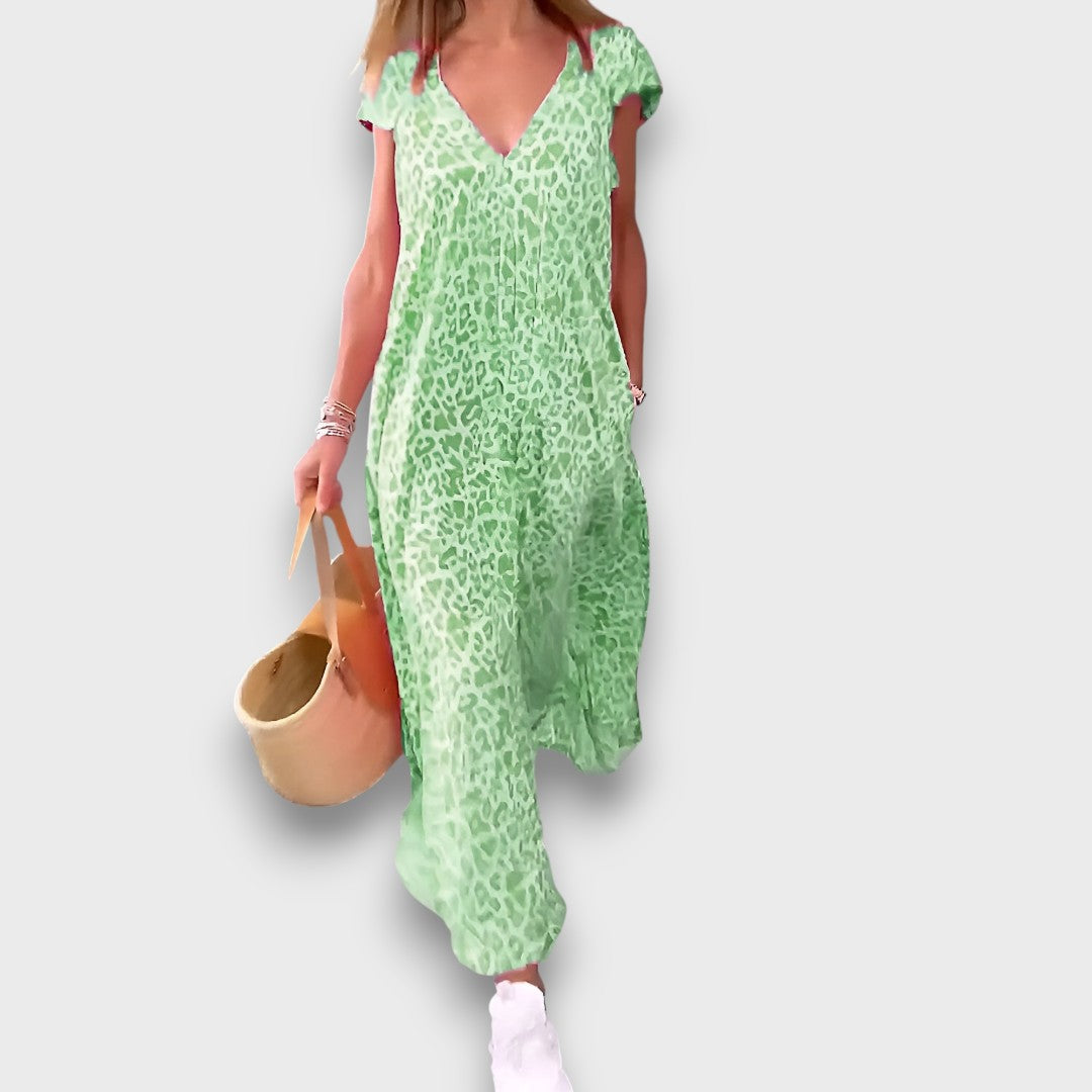 Elisiane – Fließendes Kleid mit V-Ausschnitt