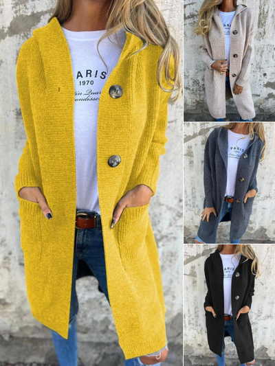 Lässiger langer Strickjacke für Damen | Strick