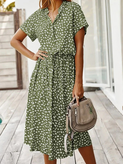 Lässiges bedrucktes Sommerkleid für Damen | Midi