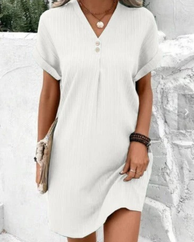 Lässiges Sommerkleid mit V-Ausschnitt für Damen | Mini