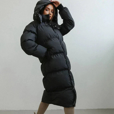 Lange warme Damen-Pufferjacke | Winter