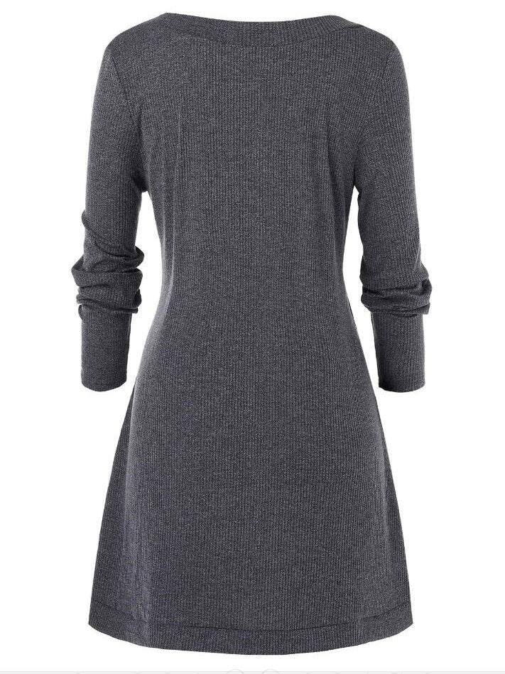 Asymmetrisches Pulloverkleid für Damen