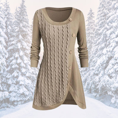 Asymmetrisches Pulloverkleid für Damen