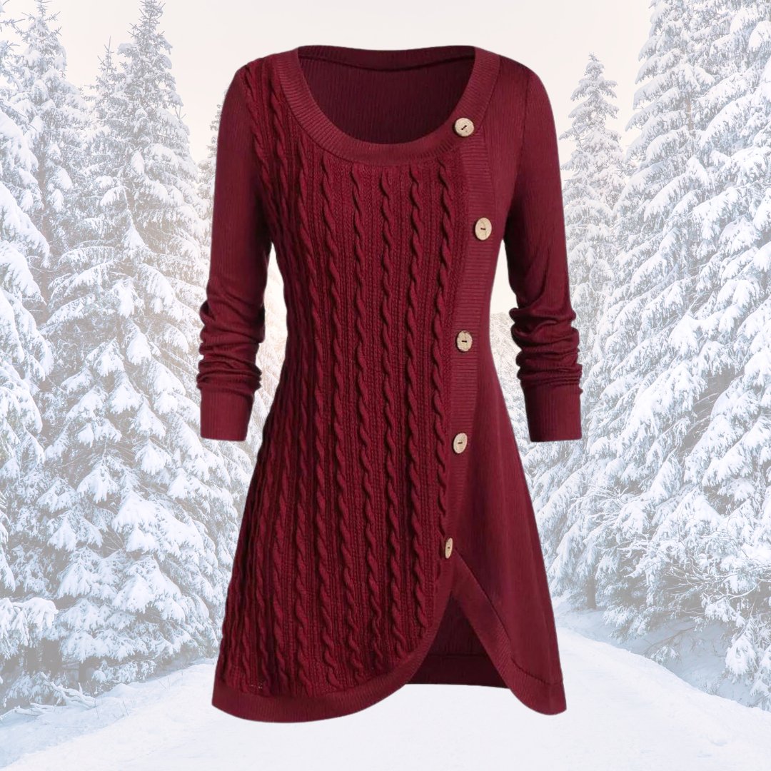 Asymmetrisches Pulloverkleid für Damen