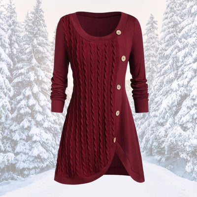 Asymmetrisches Pulloverkleid für Damen