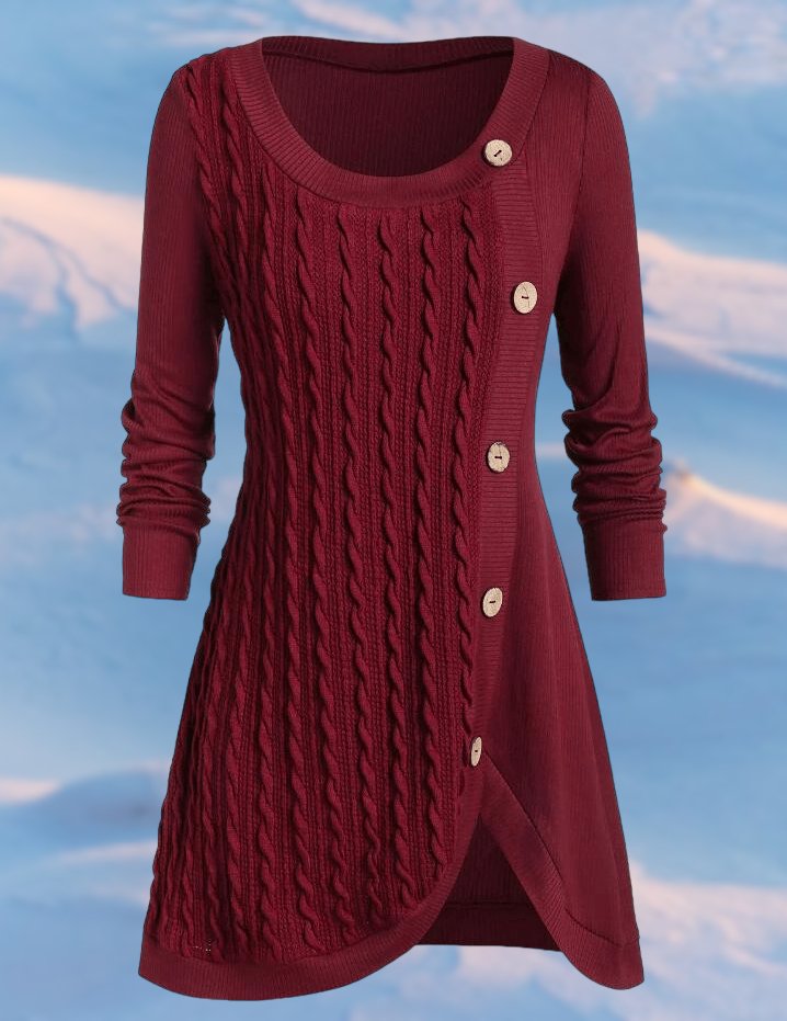 Asymmetrisches Pulloverkleid für Damen