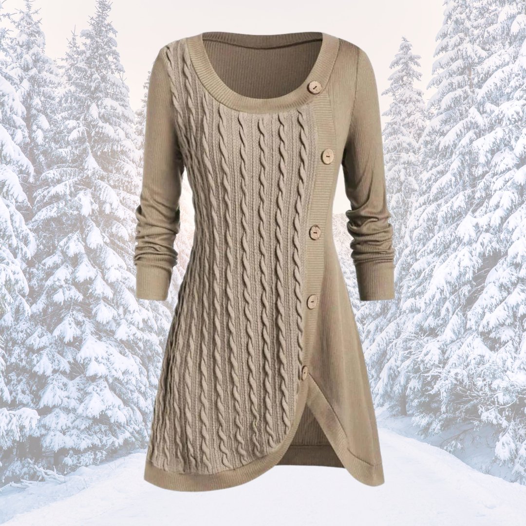Asymmetrisches Pulloverkleid für Damen