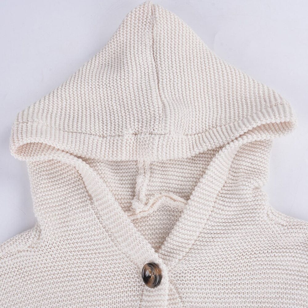 Lange Strickjacke mit Kapuze für Damen