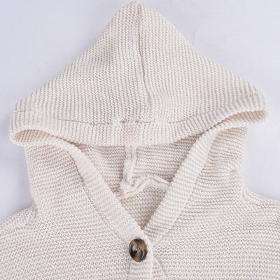 Lange Strickjacke mit Kapuze für Damen