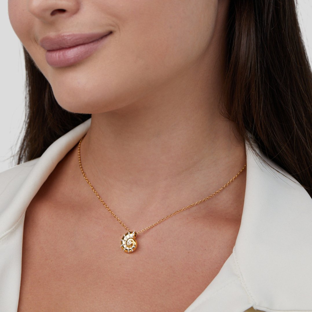 Luca Kristall Muschelanhänger Halskette