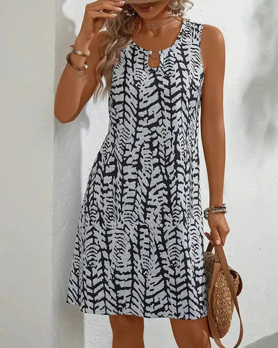 Luftiges ärmelloses Sommerkleid für Damen | Mini