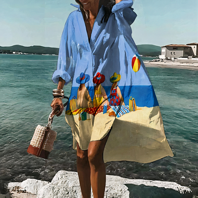 Luftiges Hemdblusenkleid für Damen | Midi