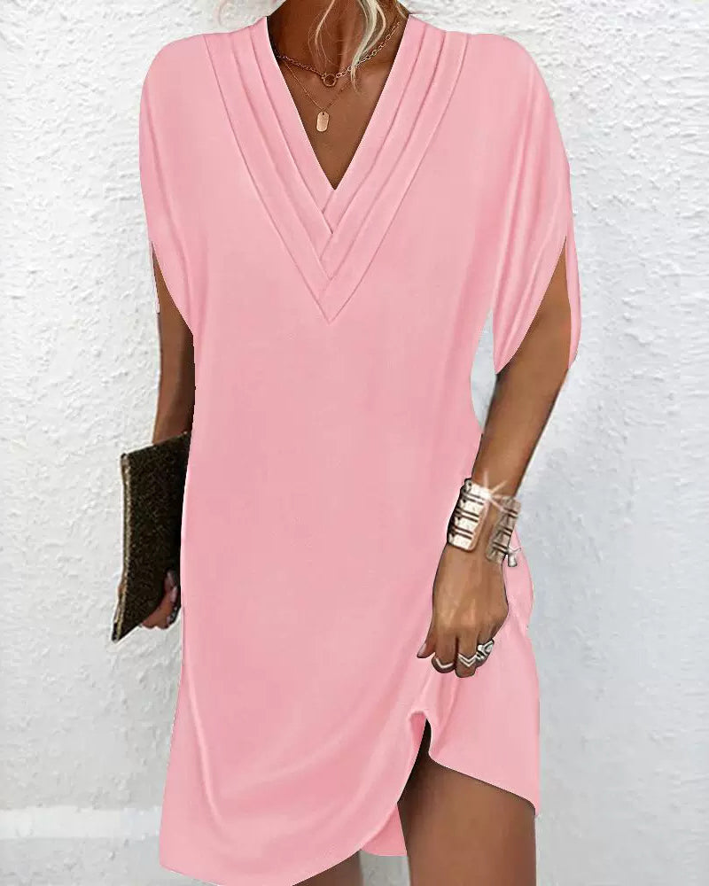 Amelia | Elegantes V-Ausschnitt Kleid