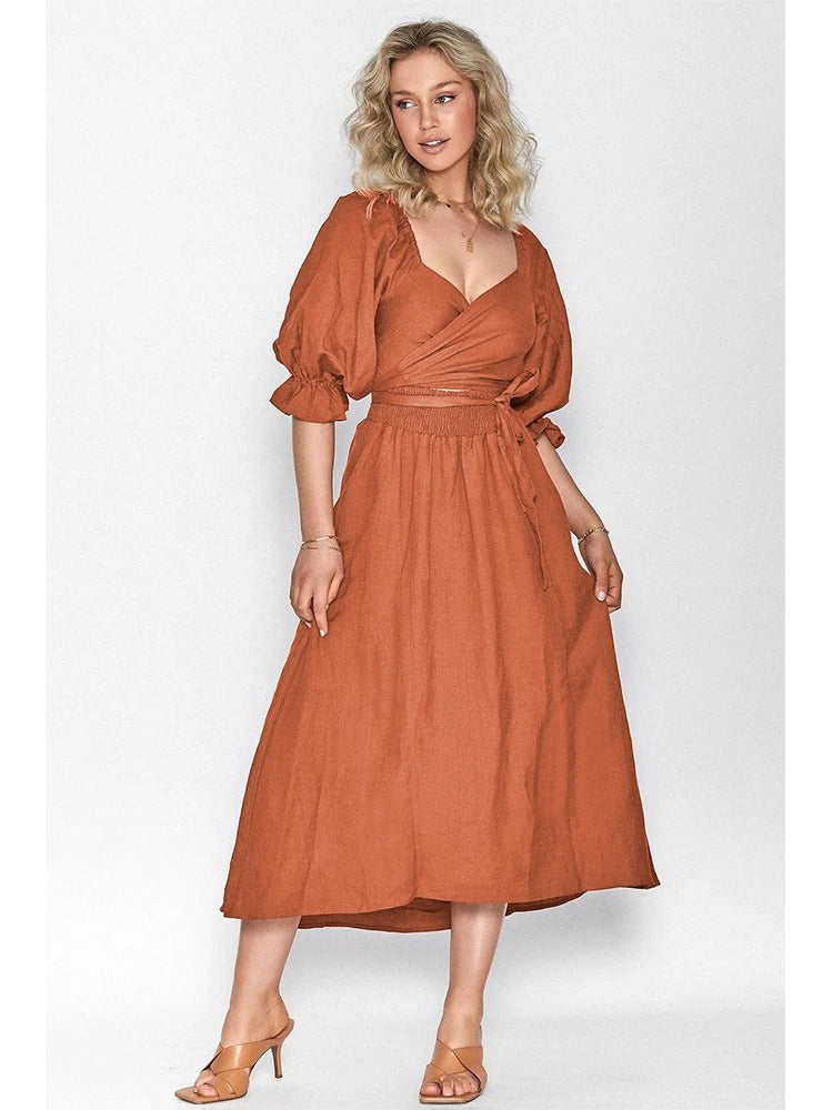 Oriana™ | FRANZÖSISCHES KLEID MIT RÜSCHENÄRMELN