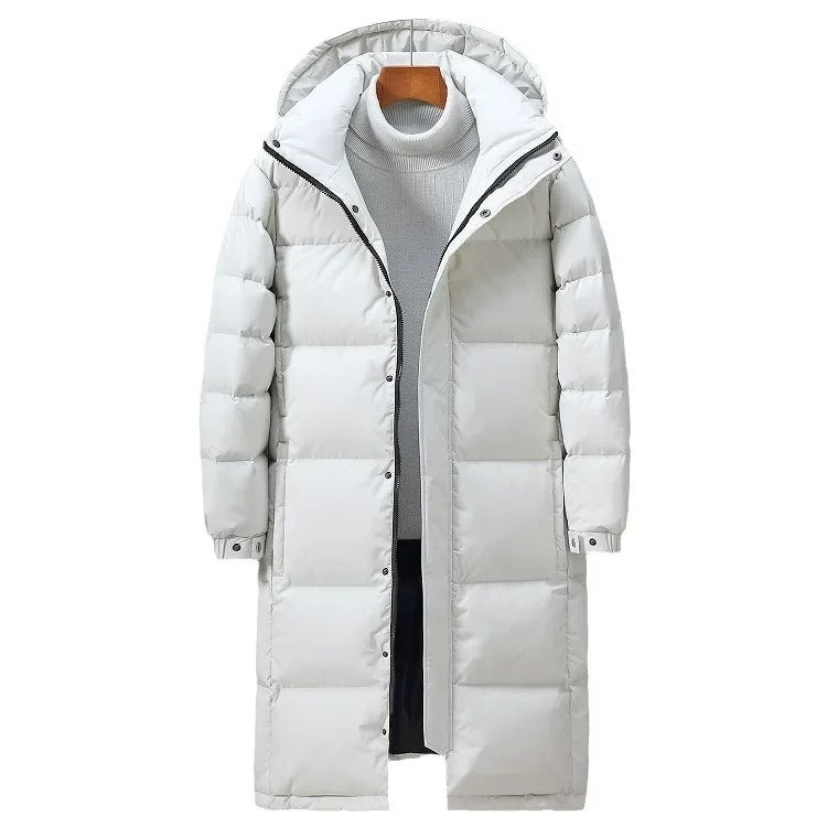 Lange Puffer Winterjacke für Männer