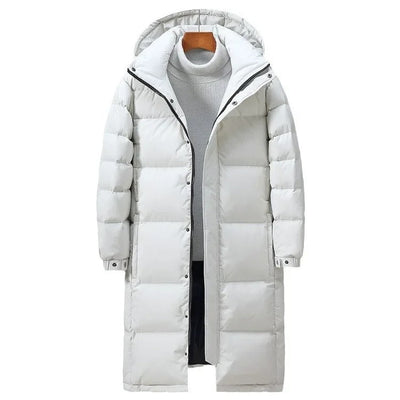 Lange Puffer Winterjacke für Männer