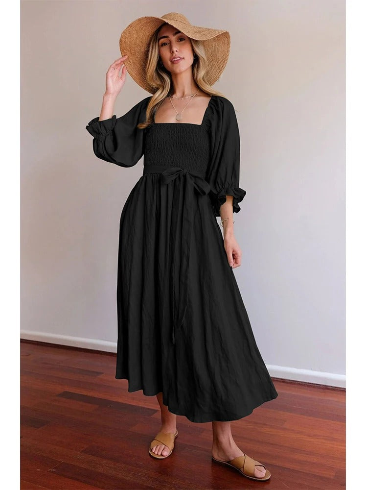 Oriana™ | FRANZÖSISCHES KLEID MIT RÜSCHENÄRMELN