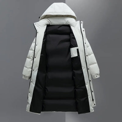 Lange Puffer Winterjacke für Männer