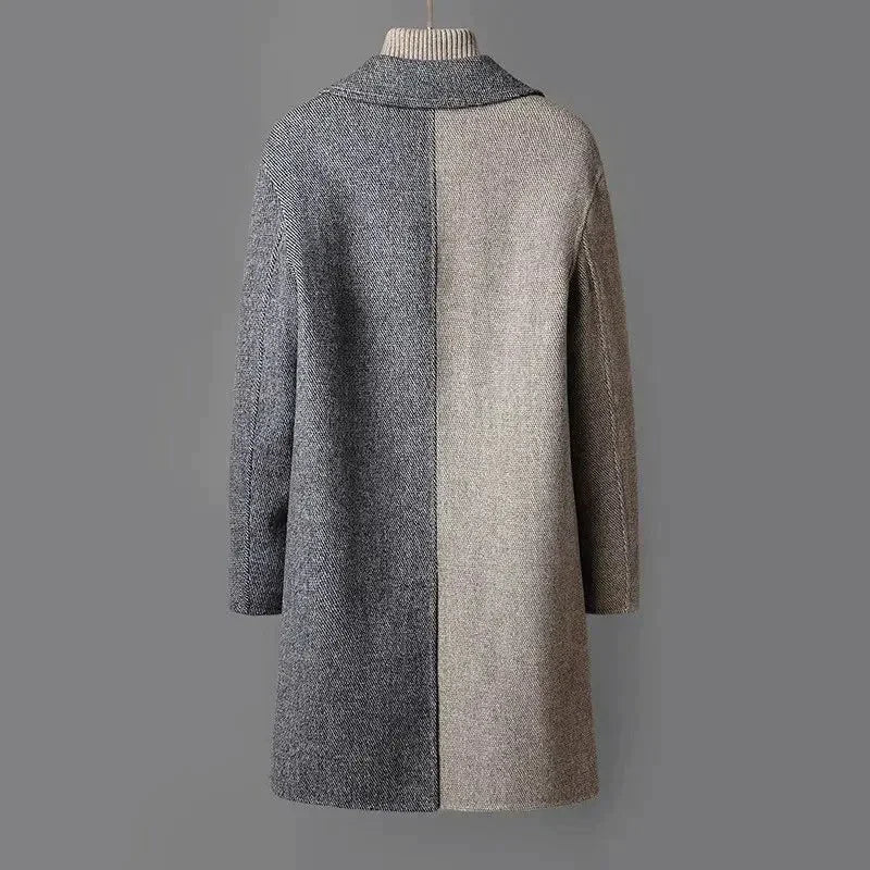 Mittellanger Zweifarbiger Trenchcoat für Herren