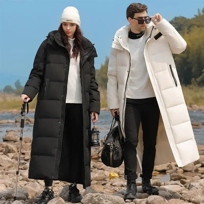 Lange Puffer-Winterjacke für alle Geschlechter