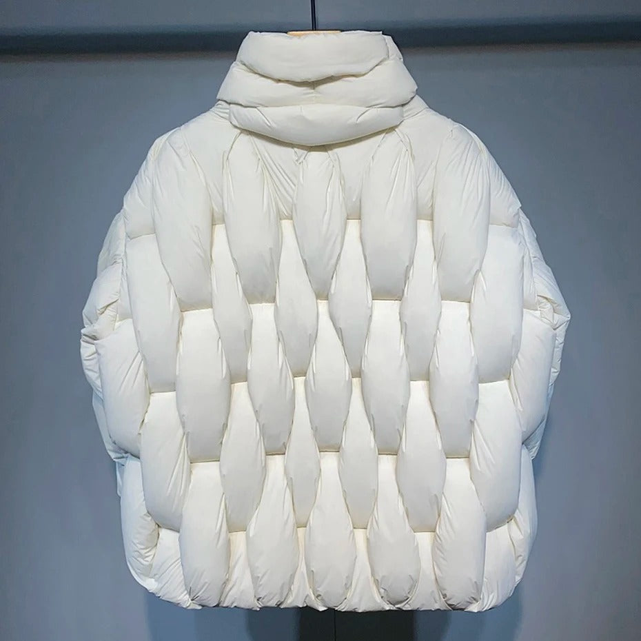 Übergroße Rollkragen-Pufferjacke für Damen