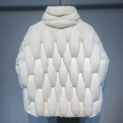 Übergroße Rollkragen-Pufferjacke für Damen