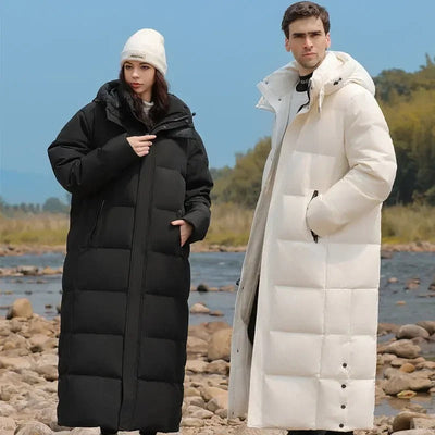Lange Puffer-Winterjacke für alle Geschlechter