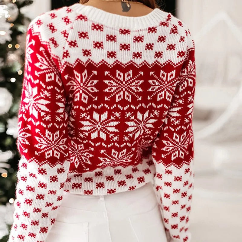 Gemütlicher Weihnachtsstrickpullover für Damen