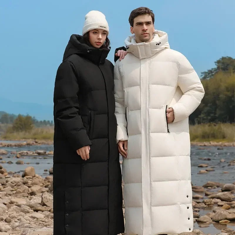 Lange Puffer-Winterjacke für alle Geschlechter