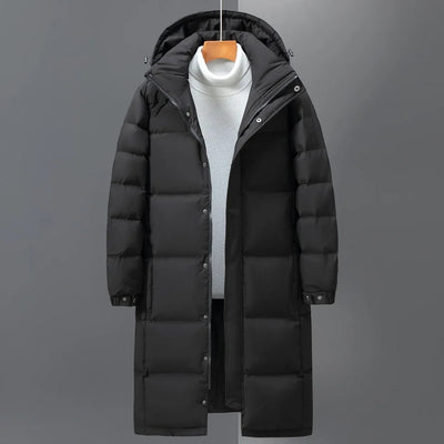 Lange Puffer Winterjacke für Männer