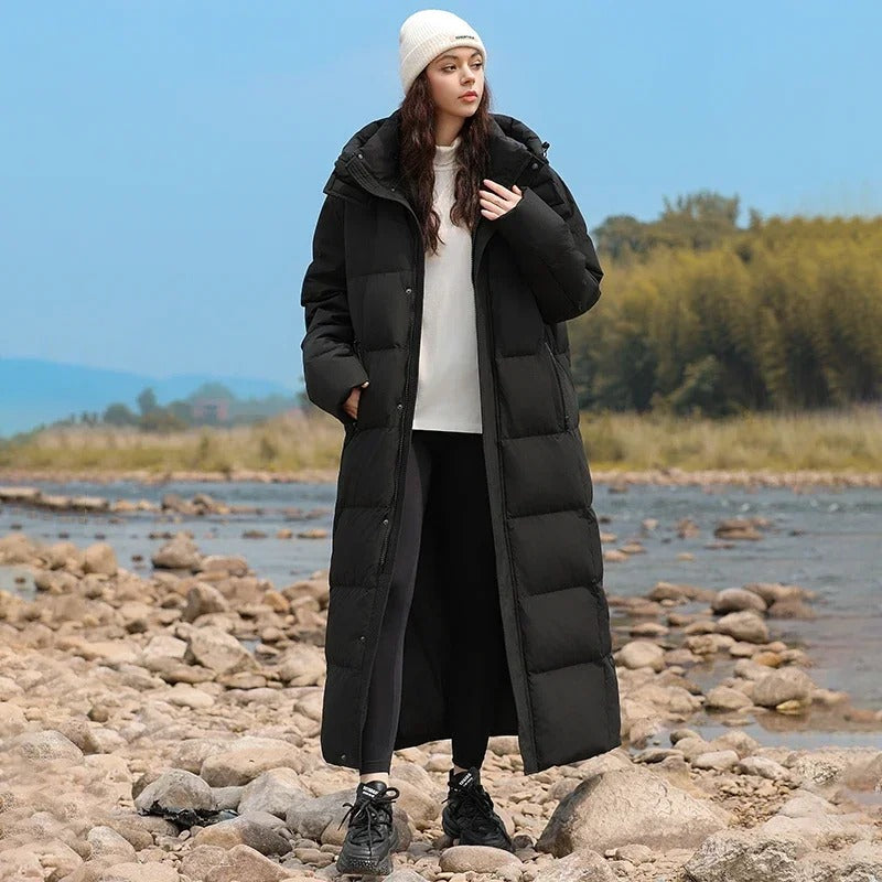 Lange Puffer-Winterjacke für alle Geschlechter