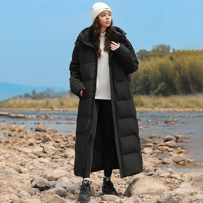Lange Puffer-Winterjacke für alle Geschlechter