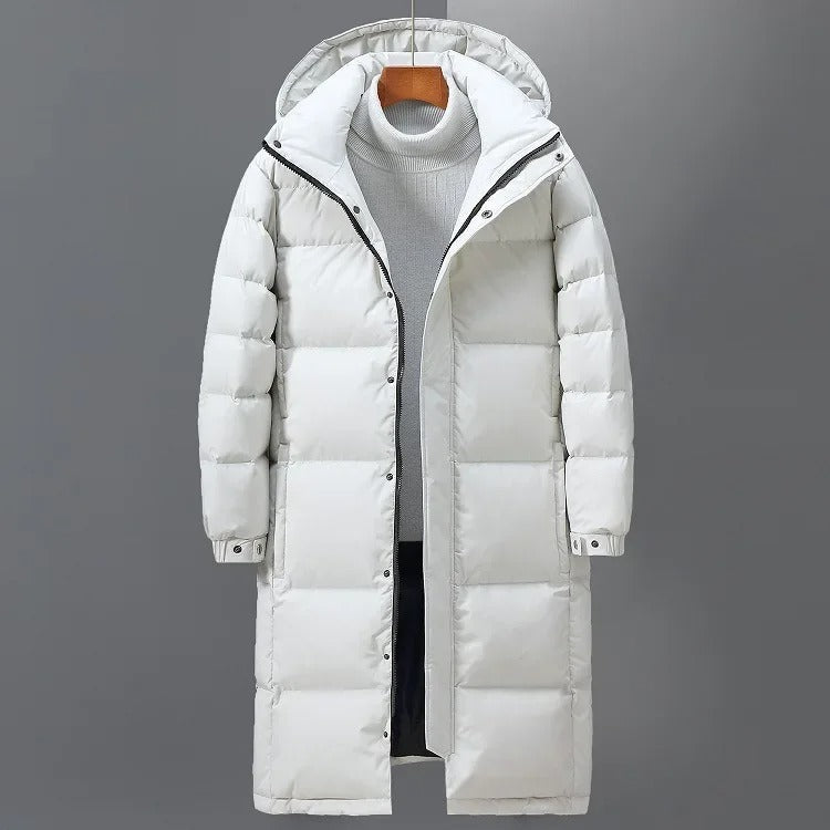 Lange Puffer Winterjacke für Männer